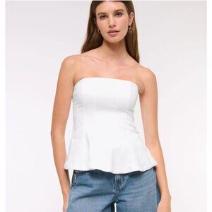 Abercrombie & Fitch Line-Blend Strapless Peplum top sz Lg